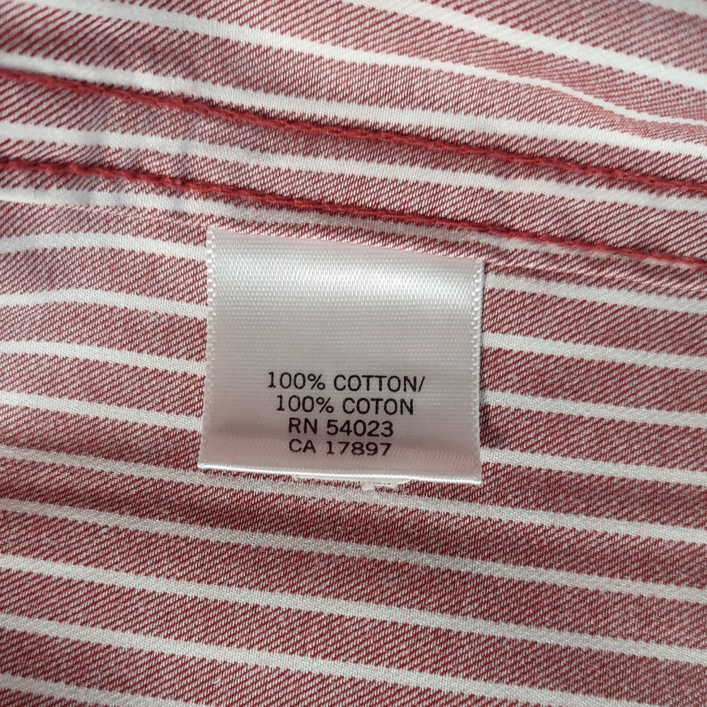 🔴5/$10 Banana Republic red stripe dress shirt XL - Picture 4 of 5